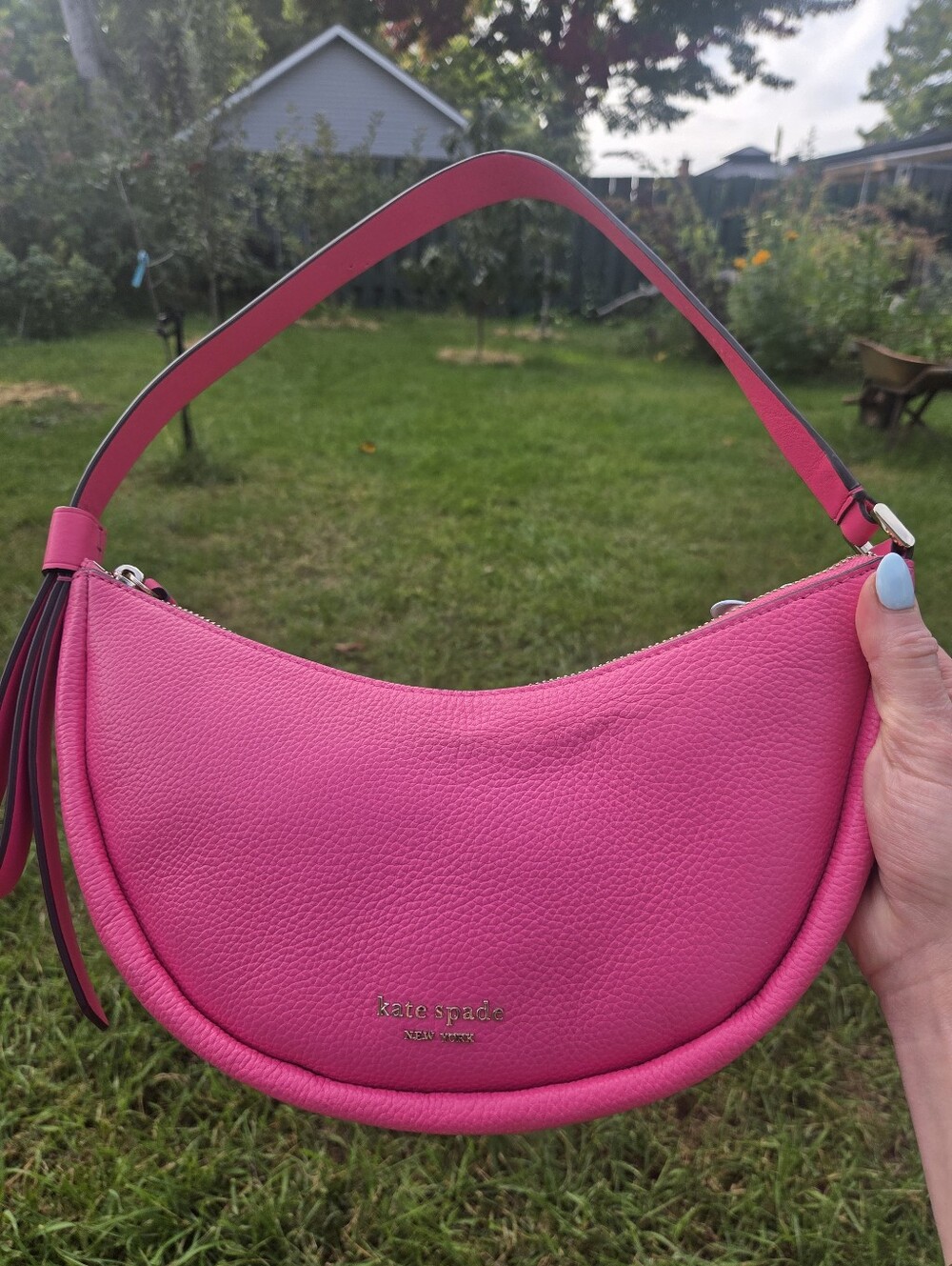 kate spade Hot Pink Pebbled Leather Shoulder Bag